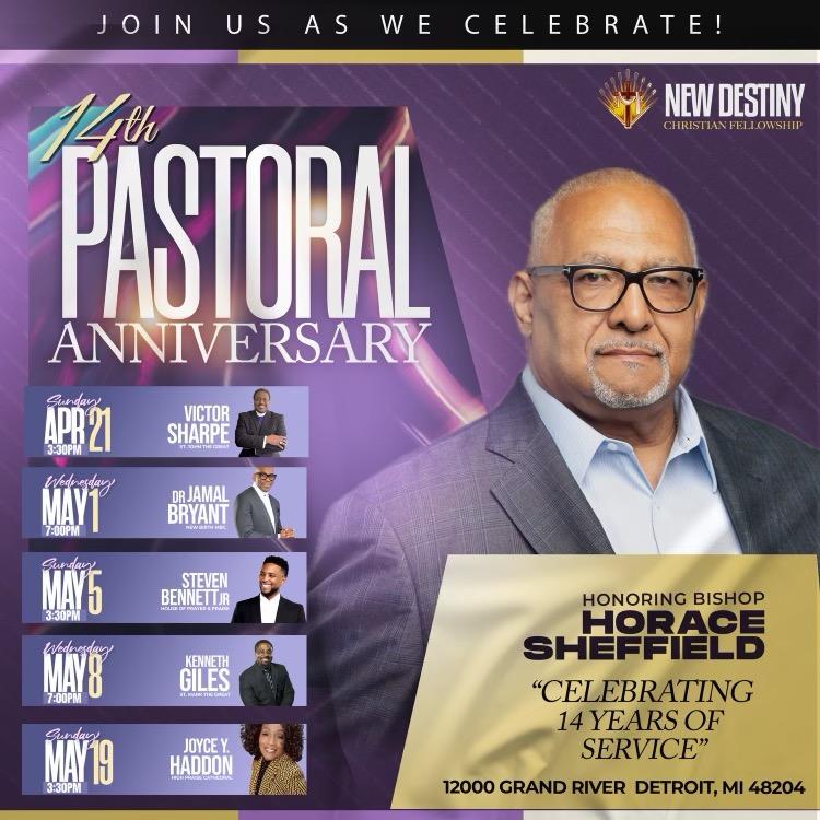 14th Pastoral Anniversary for Rev Horace Sheffield.